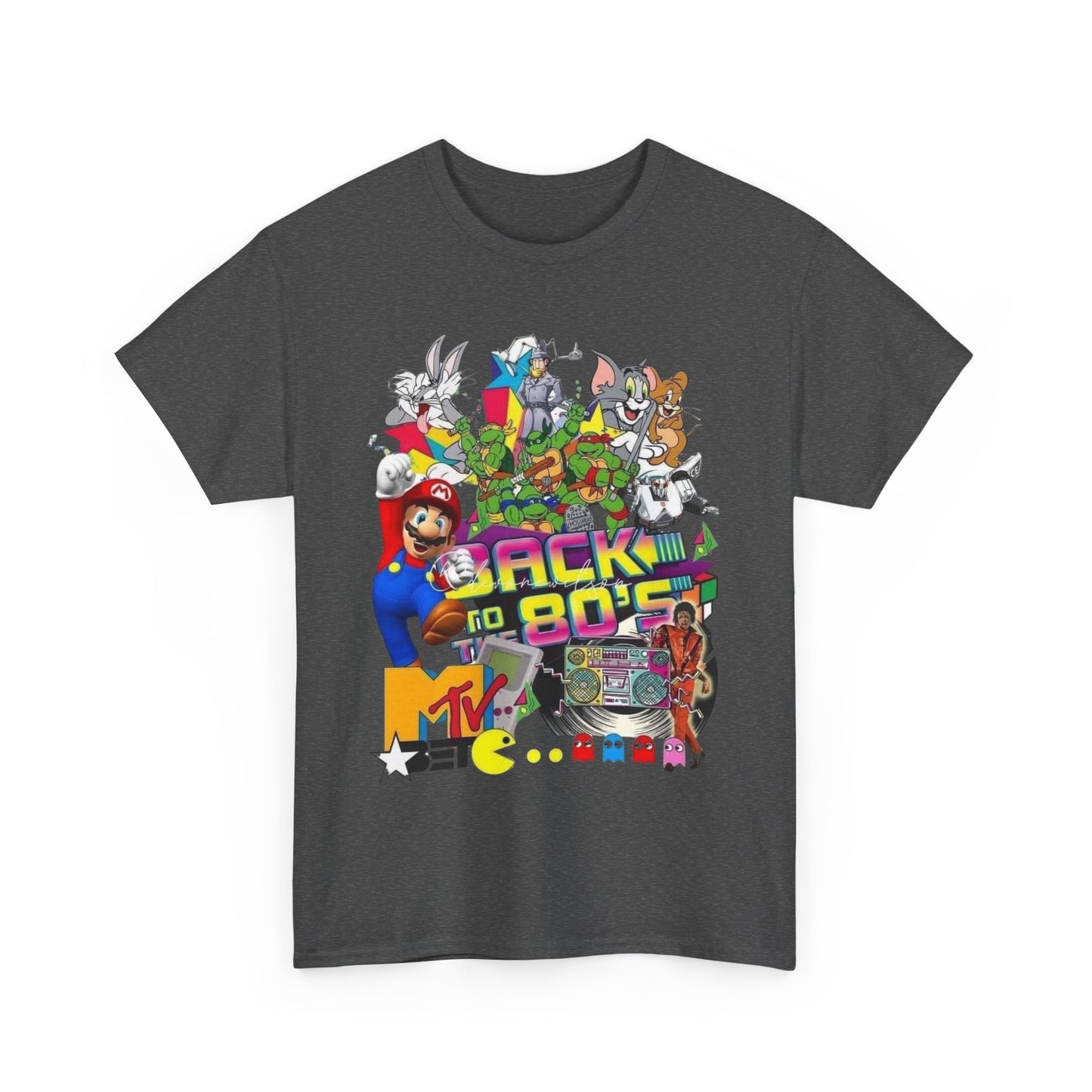 Unisex Heavy Cotton Tee - Retro 80s Gaming Nostalgia Tee