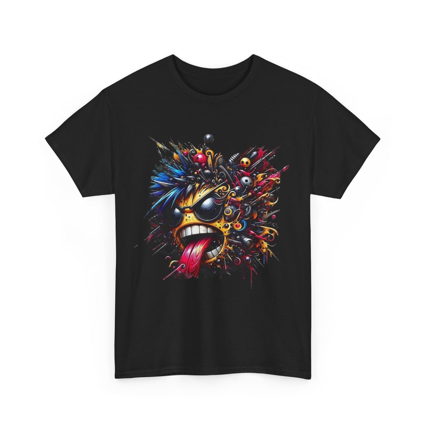 Psychedelic Graphic Unisex Heavy Cotton Tee - Bold Colorful Design