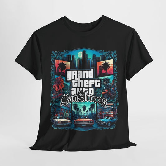 Grand Theft Auto San Andreas Unisex Heavy Cotton Tee - Retro Gaming Shirt