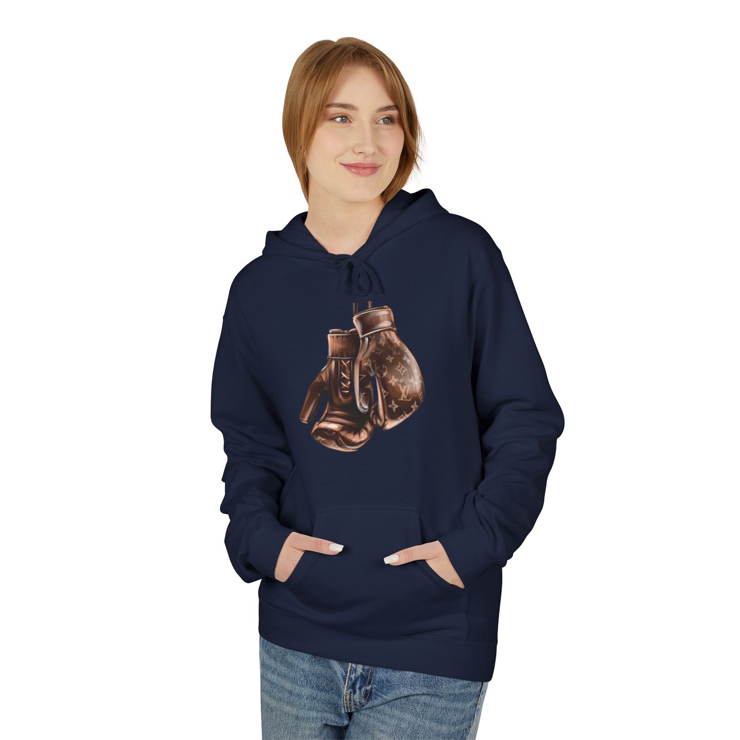 Fleece Hoodie Boxing Gloves Design Softstyle Hoodie