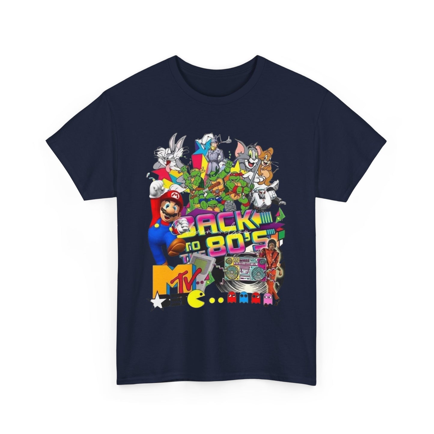 Unisex Heavy Cotton Tee - Retro 80s Gaming Nostalgia Tee