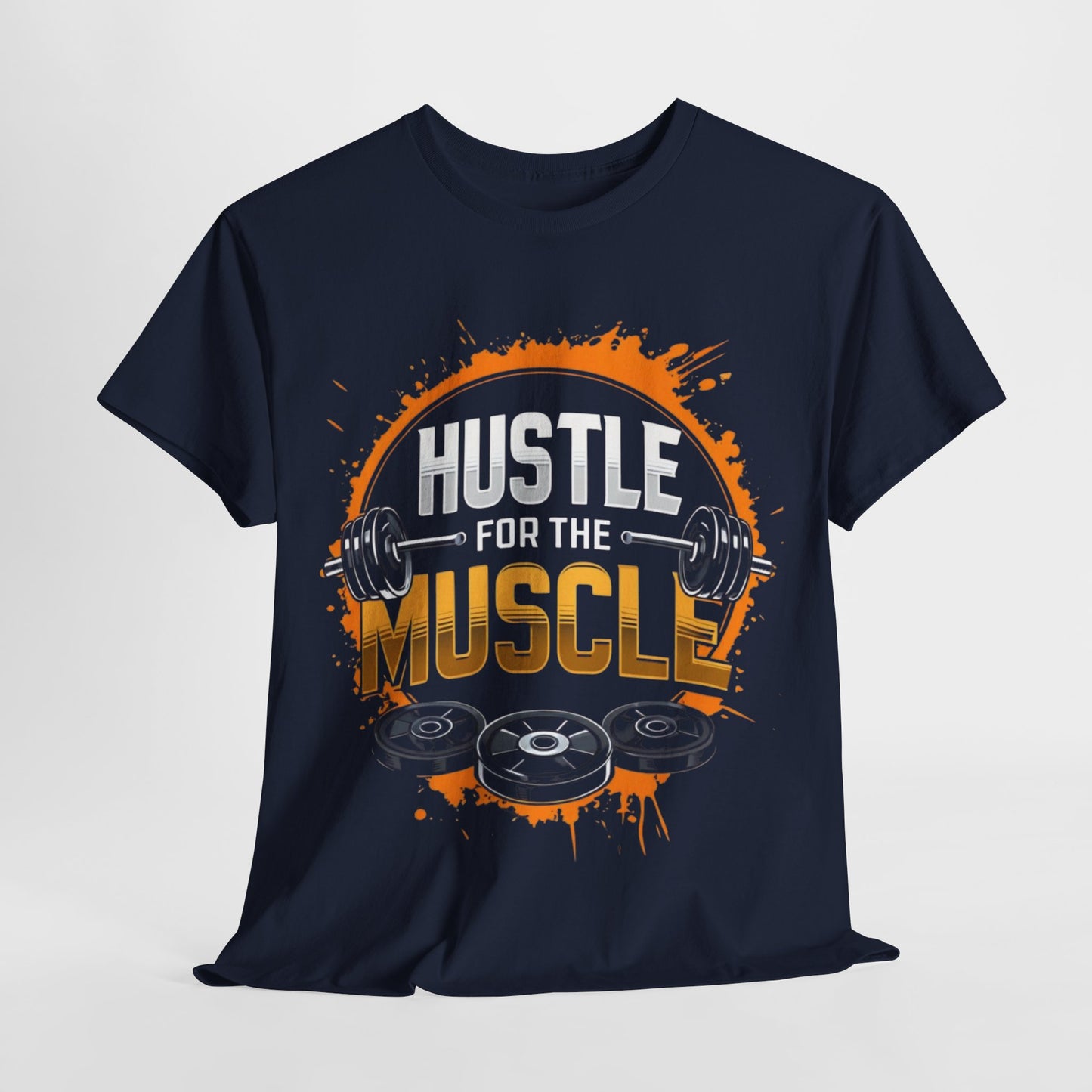 Hustle for the Muscle Unisex Heavy Cotton Tee - Motivational Fitness Shirt