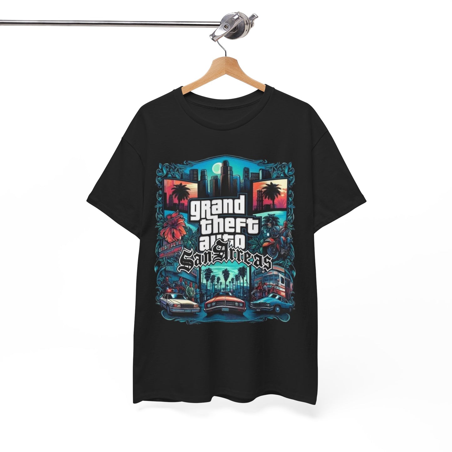 Grand Theft Auto San Andreas Unisex Heavy Cotton Tee - Retro Gaming Shirt