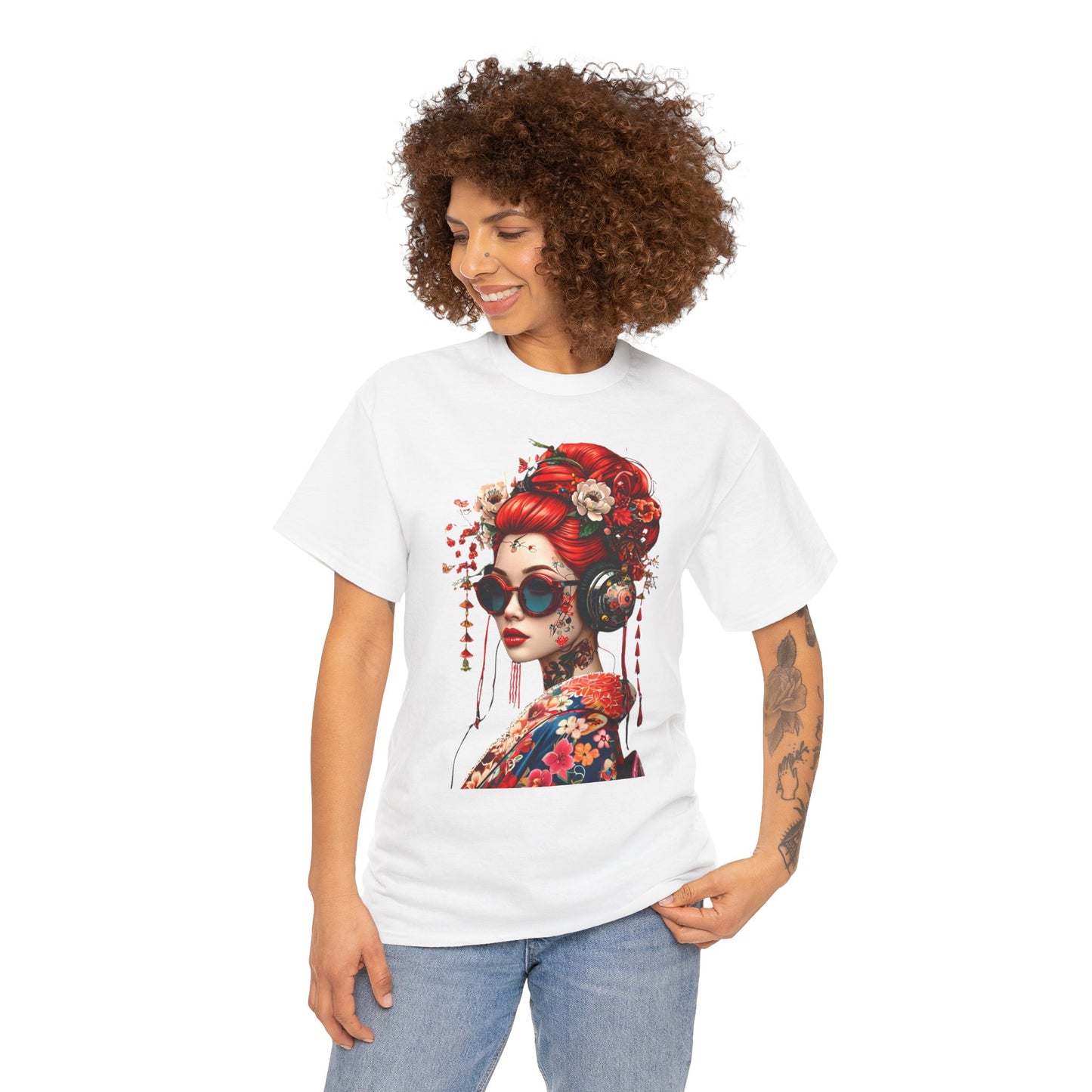 Unisex Heavy Cotton T-shirt floral girl