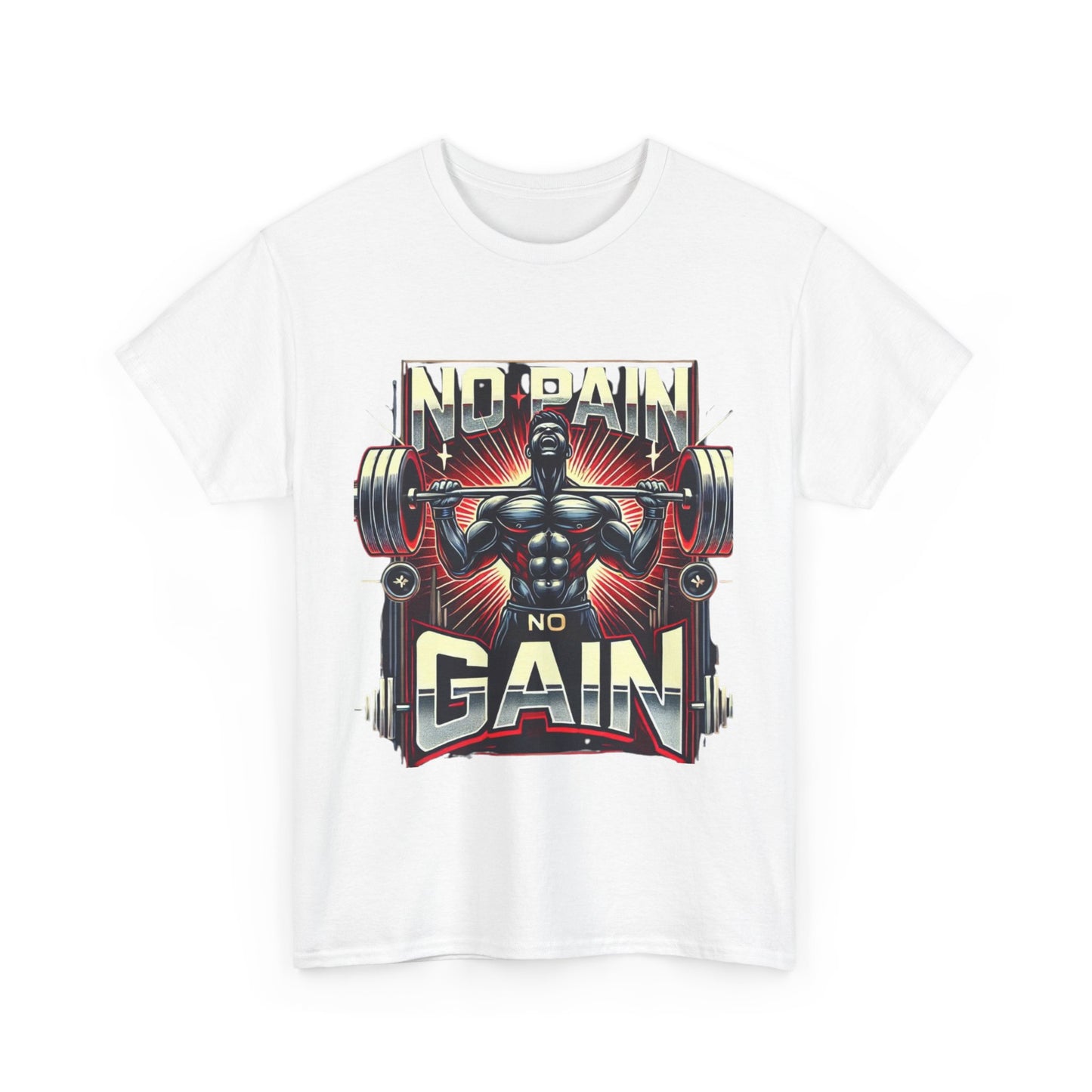 Muscle Motivation Tee - 'No Pain No Gain' Workout Shirt