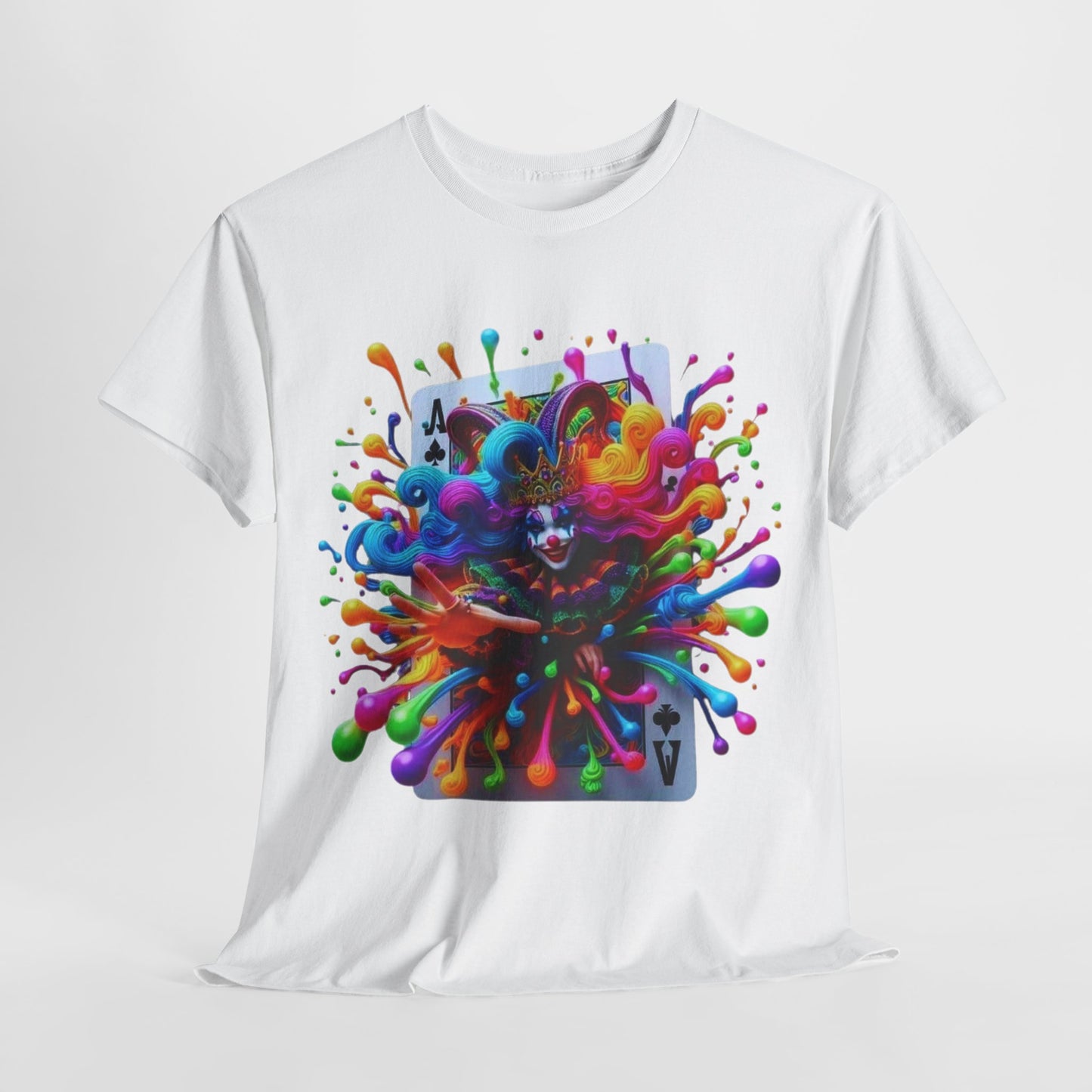 Colorful Ace of Spades Unisex Heavy Cotton Tee - Vibrant Graphic Tee for Casual Wear