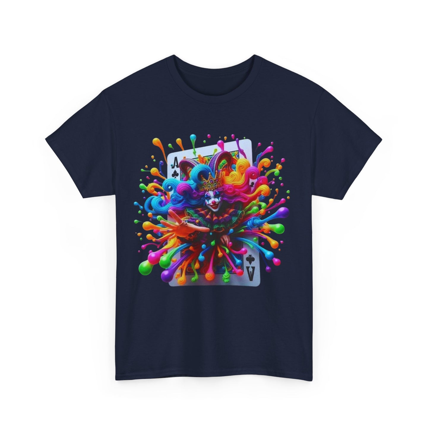 Colorful Ace of Spades Unisex Heavy Cotton Tee - Vibrant Graphic Tee for Casual Wear