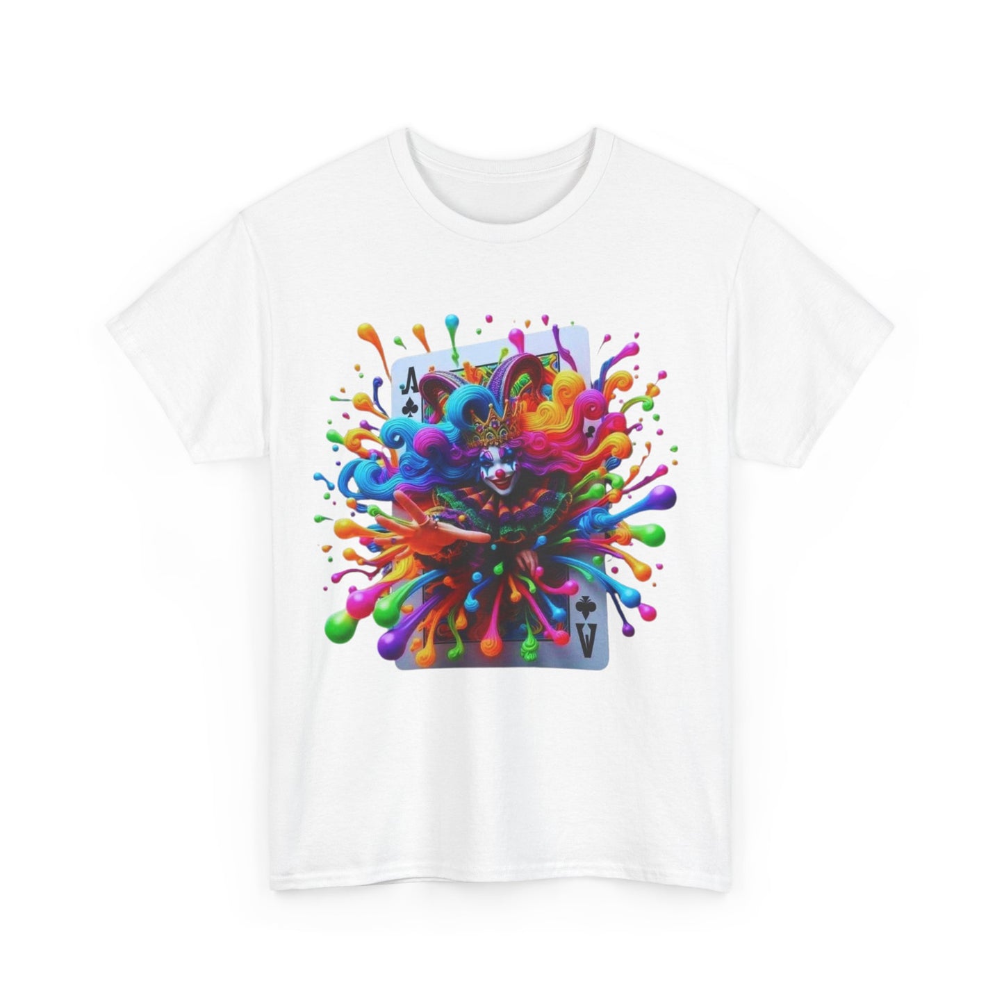 Colorful Ace of Spades Unisex Heavy Cotton Tee - Vibrant Graphic Tee for Casual Wear