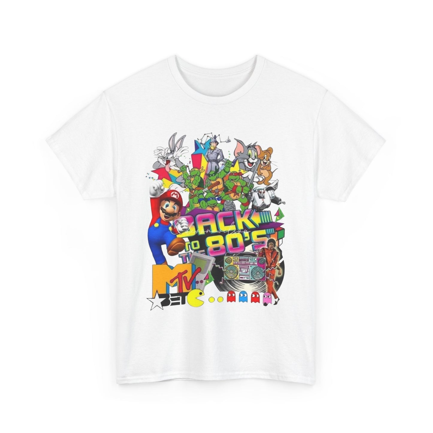 Unisex Heavy Cotton Tee - Retro 80s Gaming Nostalgia Tee