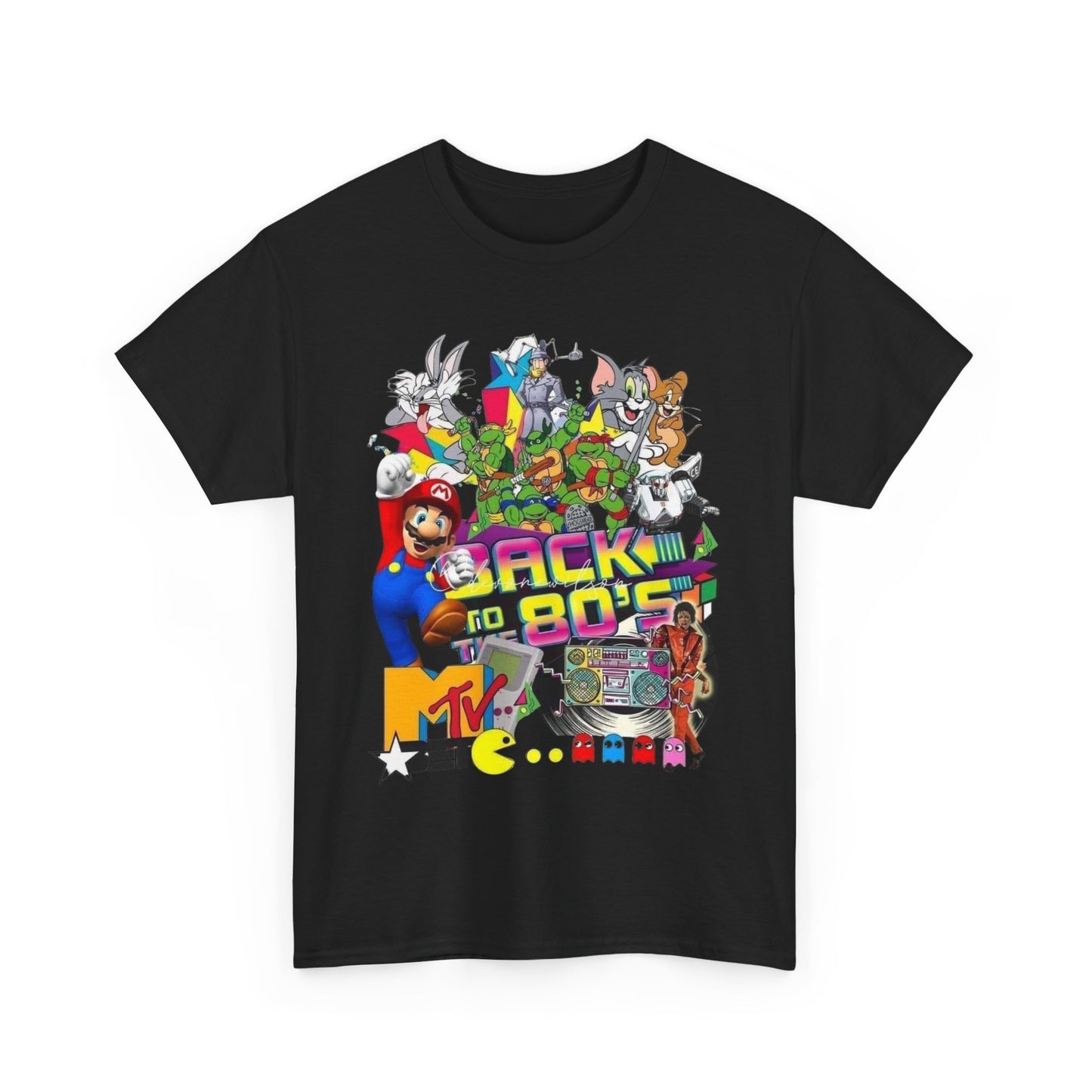 Unisex Heavy Cotton Tee - Retro 80s Gaming Nostalgia Tee