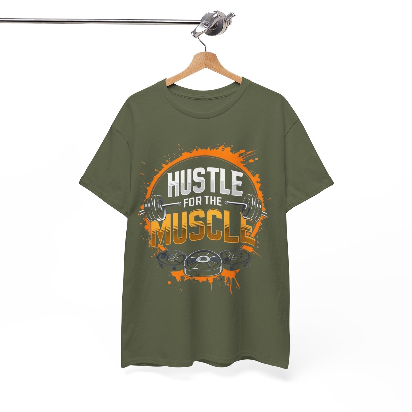 Hustle for the Muscle Unisex Heavy Cotton Tee - Motivational Fitness Shirt