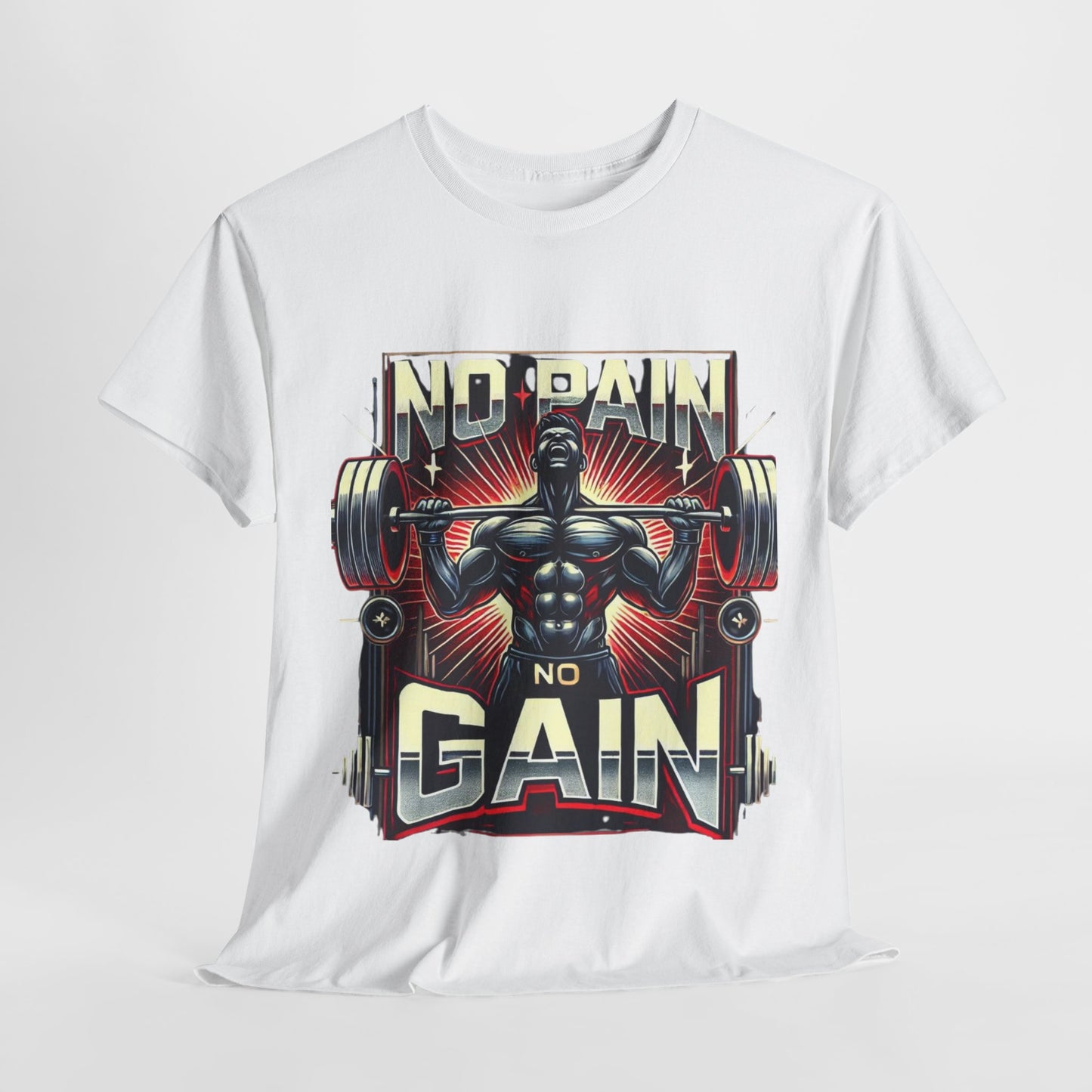 Muscle Motivation Tee - 'No Pain No Gain' Workout Shirt