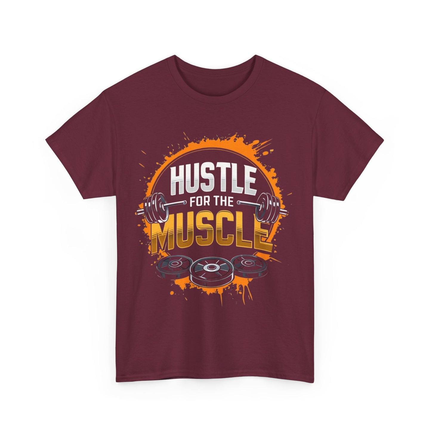 Hustle for the Muscle Unisex Heavy Cotton Tee - Motivational Fitness Shirt