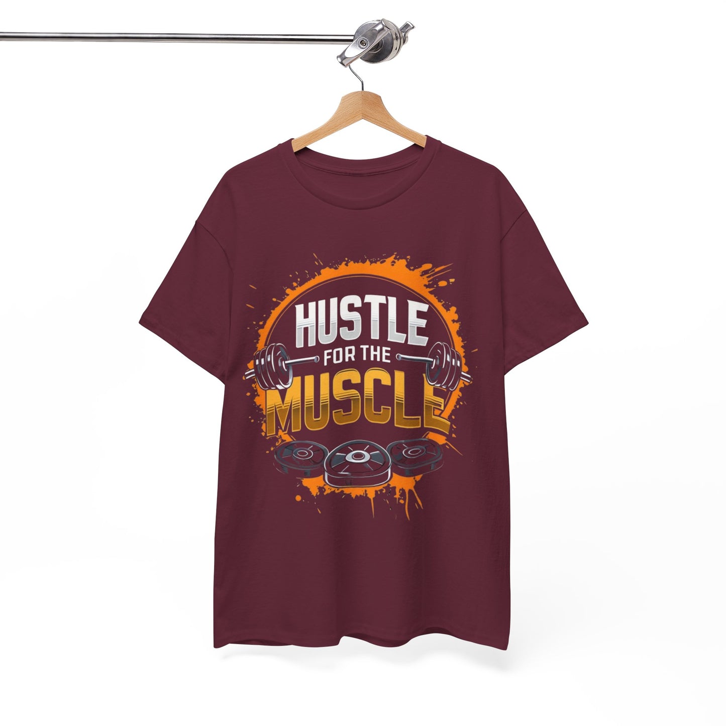 Hustle for the Muscle Unisex Heavy Cotton Tee - Motivational Fitness Shirt