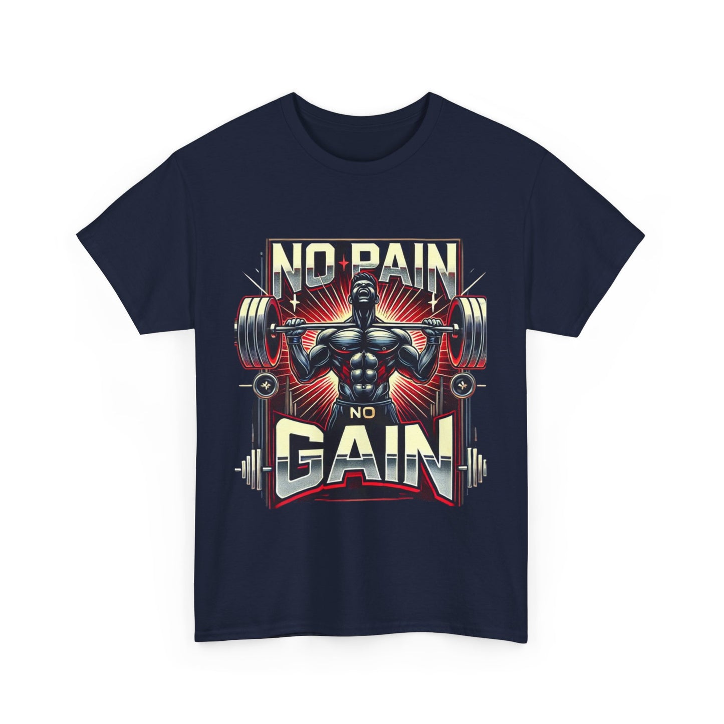 Muscle Motivation Tee - 'No Pain No Gain' Workout Shirt