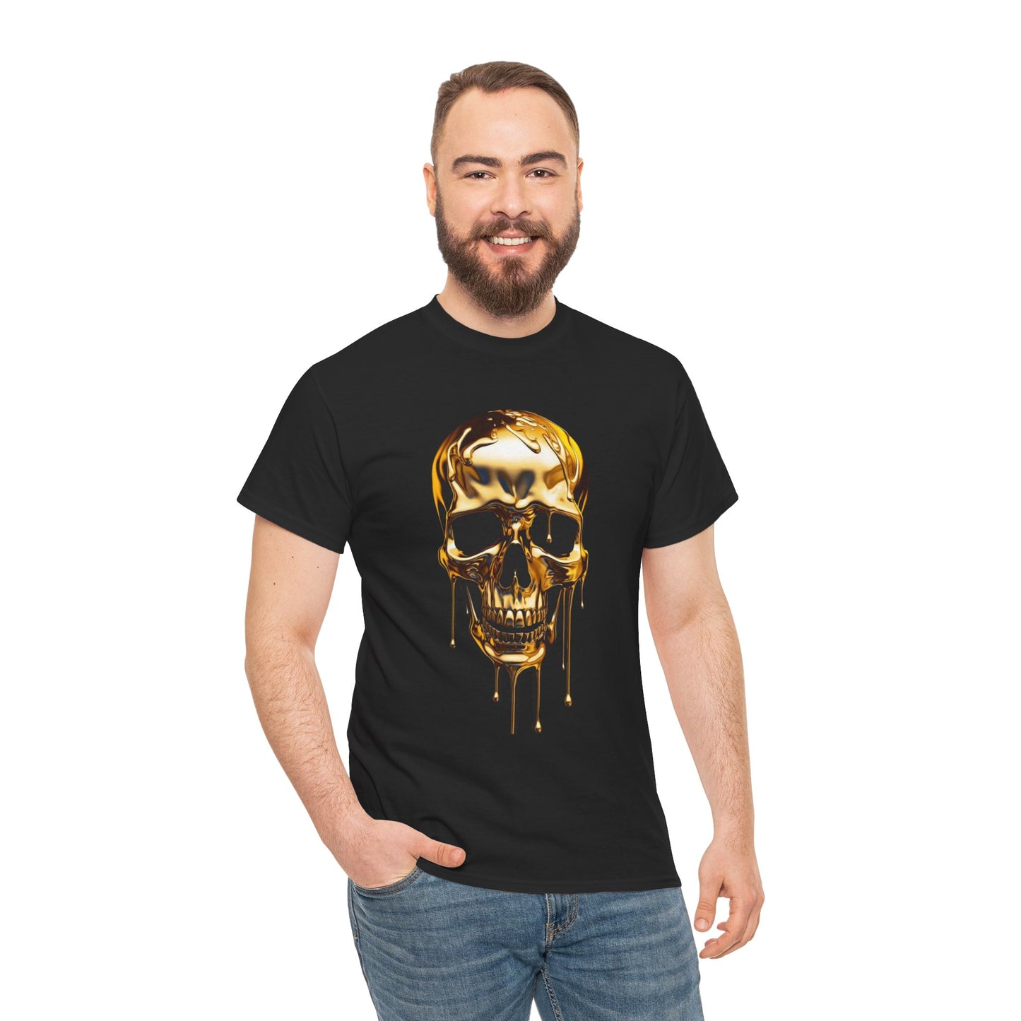 Unisex Heavy Cotton t-shirt gold skull