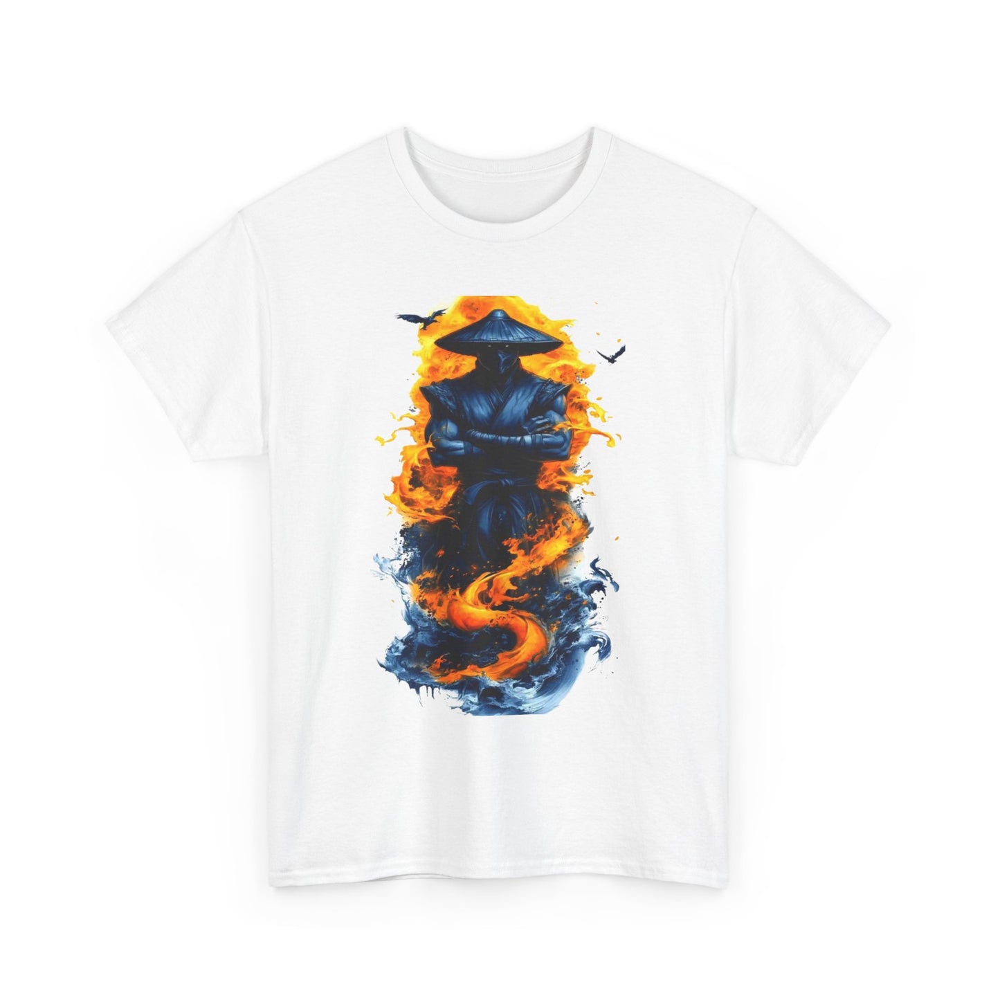 Mystic Samurai Unisex Heavy Cotton Tee - Fire & Water Design