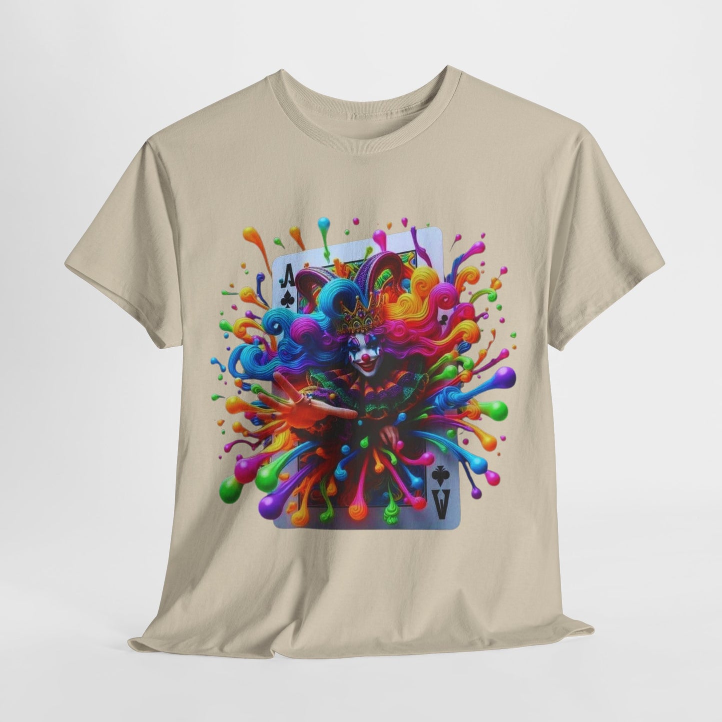 Colorful Ace of Spades Unisex Heavy Cotton Tee - Vibrant Graphic Tee for Casual Wear