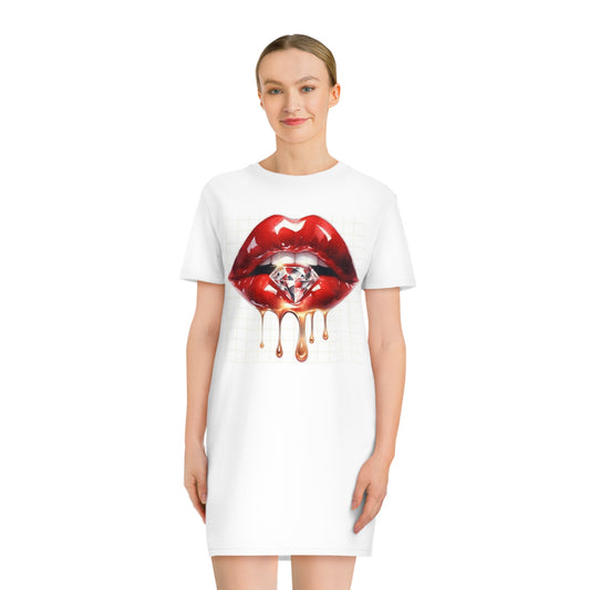 Spinner T-Shirt Dress. red lips