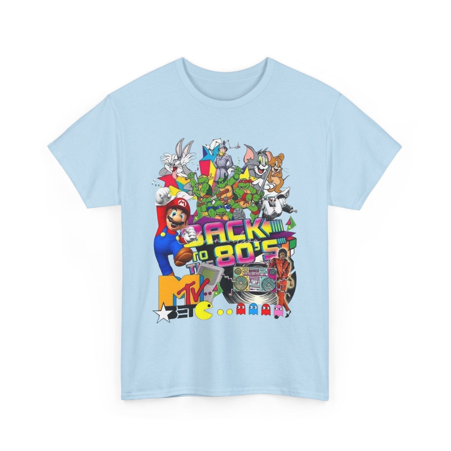 Unisex Heavy Cotton Tee - Retro 80s Gaming Nostalgia Tee