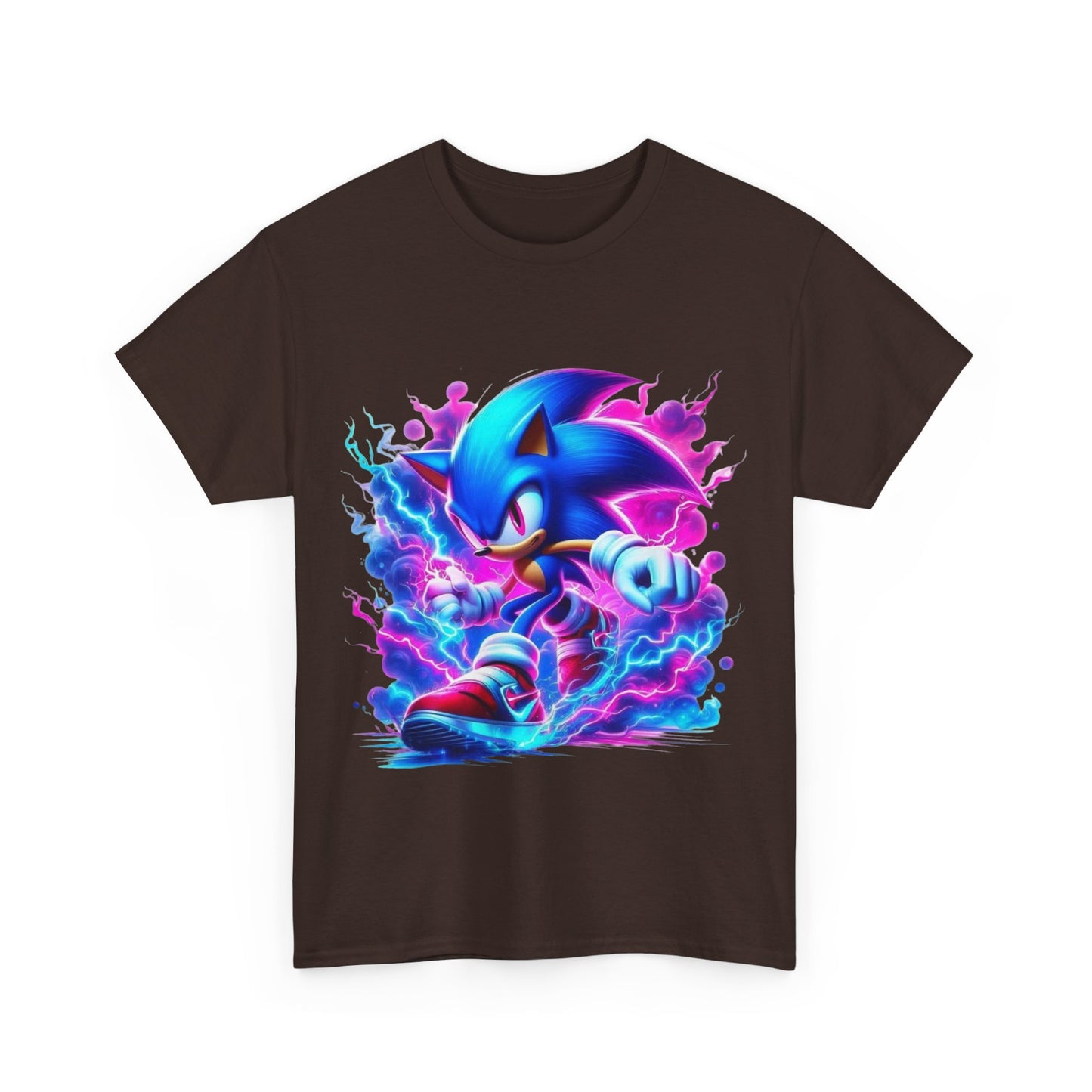 Sonic Themed Unisex Heavy Cotton Tee - Vibrant Graphic T-Shirt for Gamers