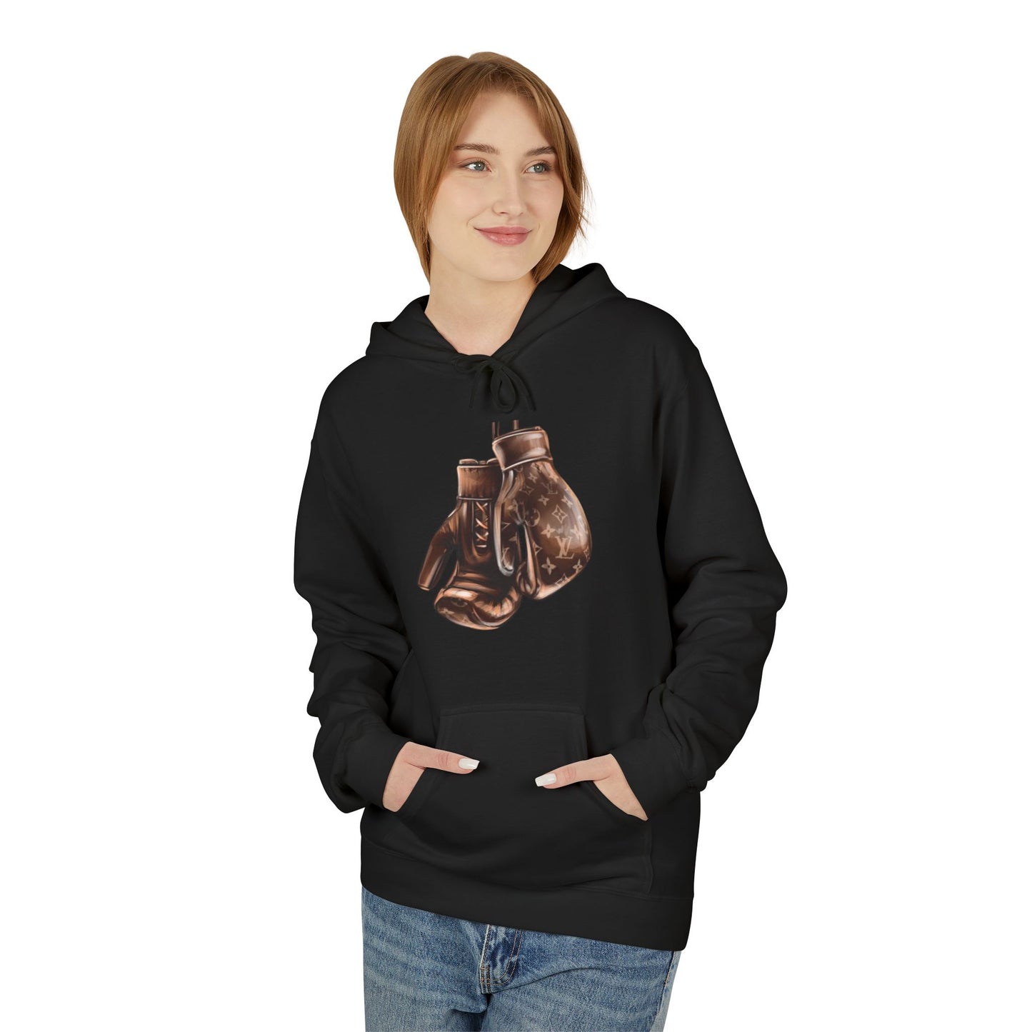 Fleece Hoodie Boxing Gloves Design Softstyle Hoodie