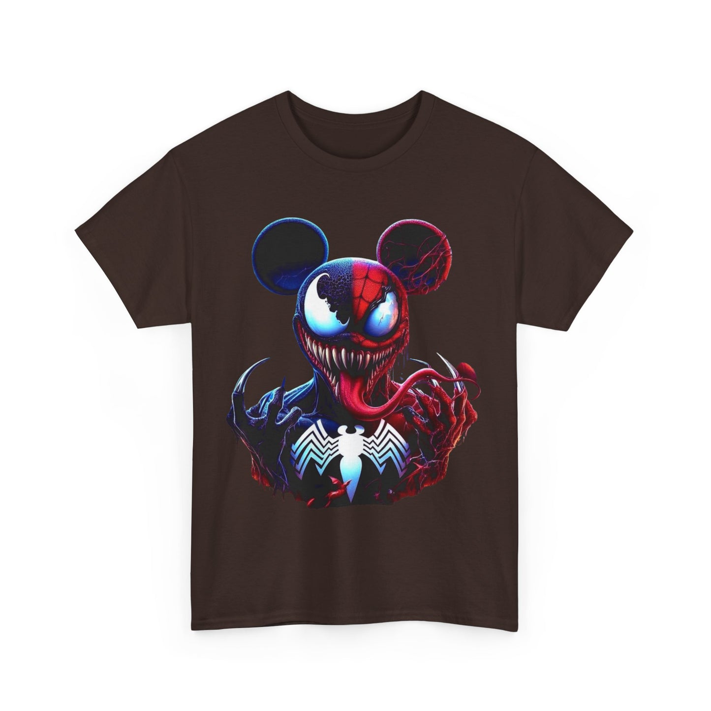 Unisex Heavy Cotton Tee - Spooky Spider Mouse Graphic Tee for Comic Fans