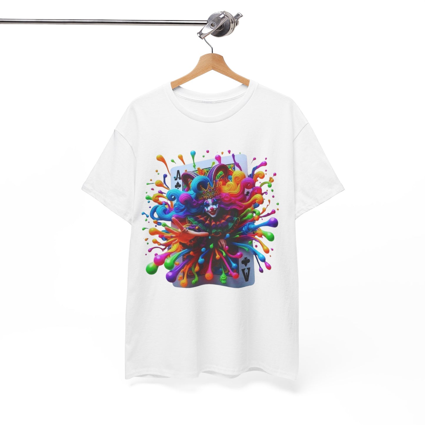 Colorful Ace of Spades Unisex Heavy Cotton Tee - Vibrant Graphic Tee for Casual Wear