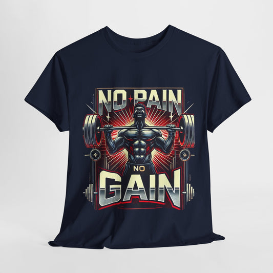 Muscle Motivation Tee - 'No Pain No Gain' Workout Shirt