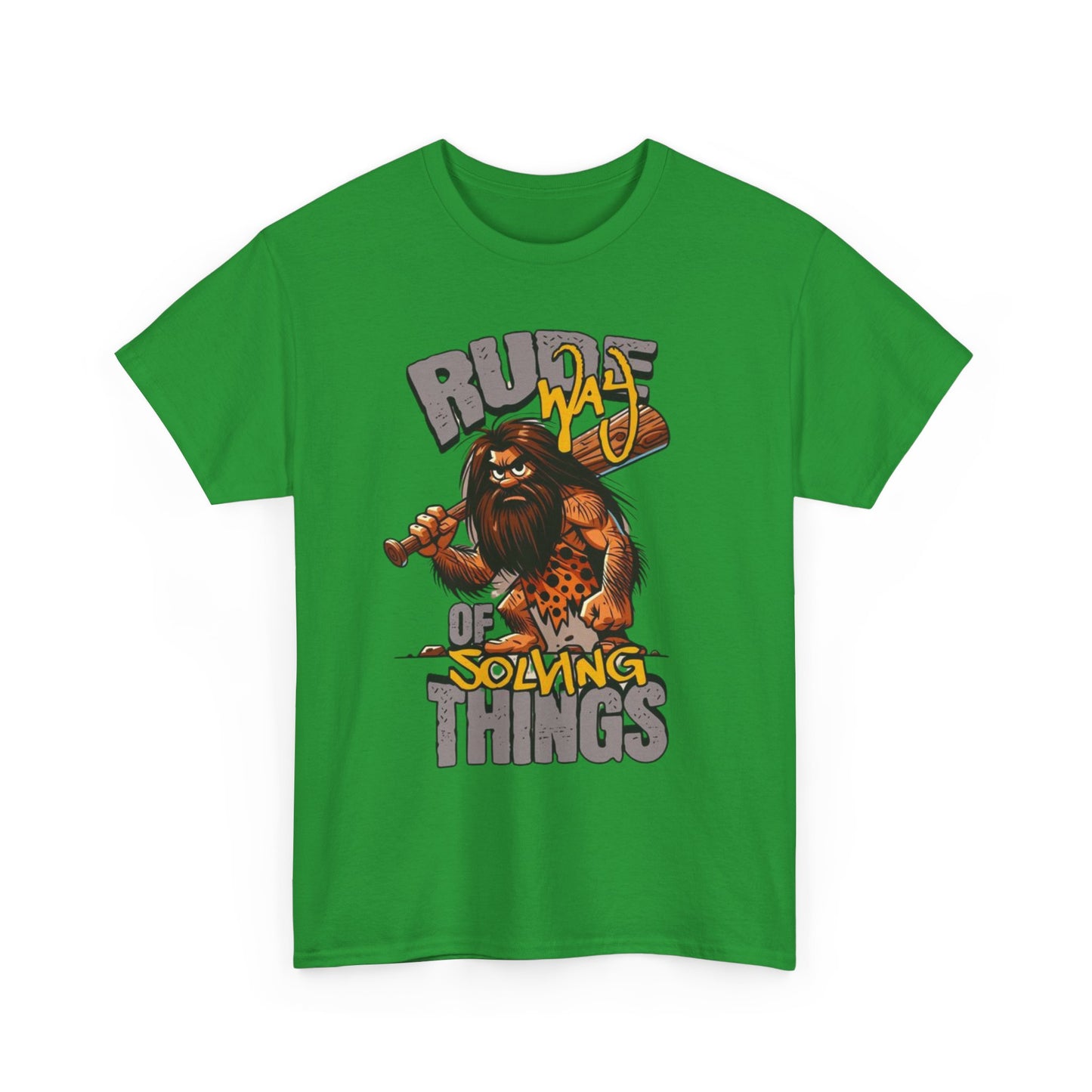 Rude Caveman Unisex Heavy Cotton Tee - Funny Graphic Shirt for Casual Wear