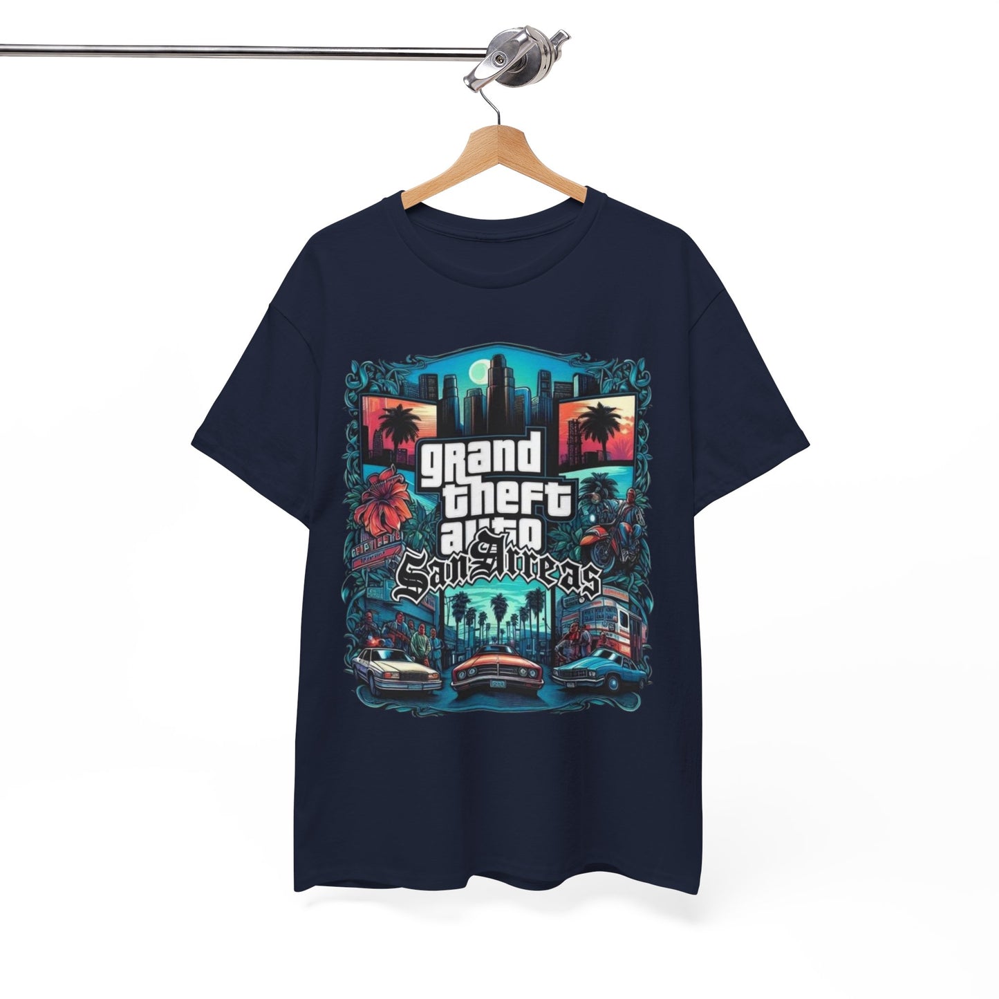 Grand Theft Auto San Andreas Unisex Heavy Cotton Tee - Retro Gaming Shirt