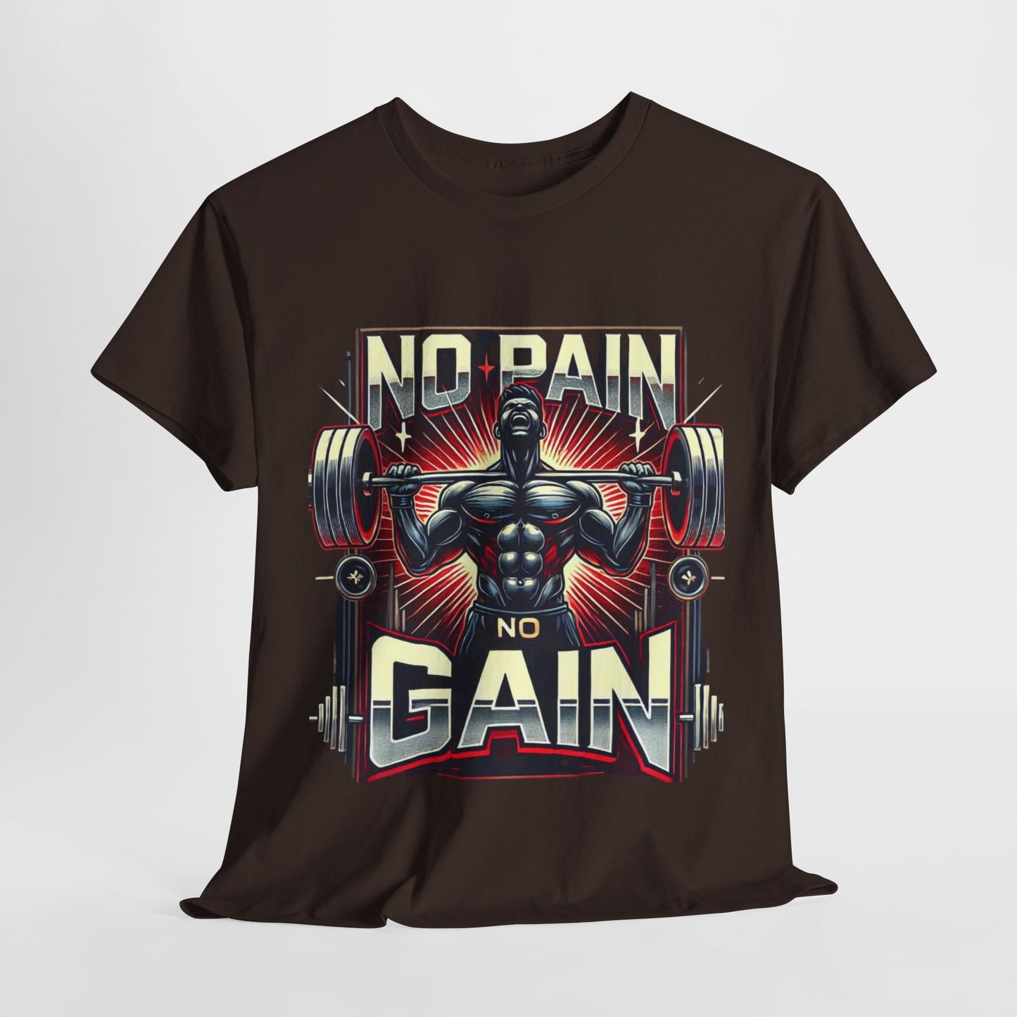 Muscle Motivation Tee - 'No Pain No Gain' Workout Shirt