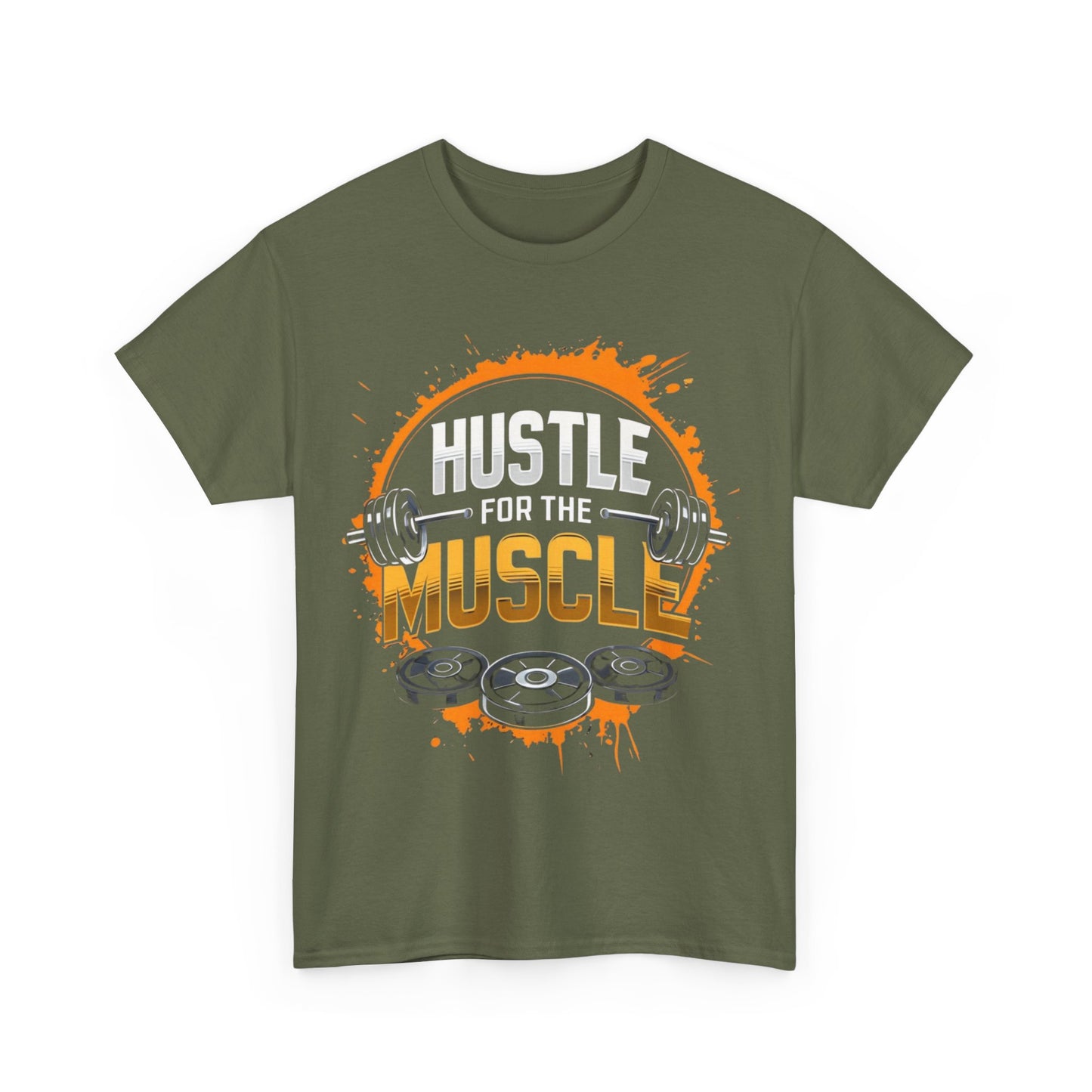 Hustle for the Muscle Unisex Heavy Cotton Tee - Motivational Fitness Shirt