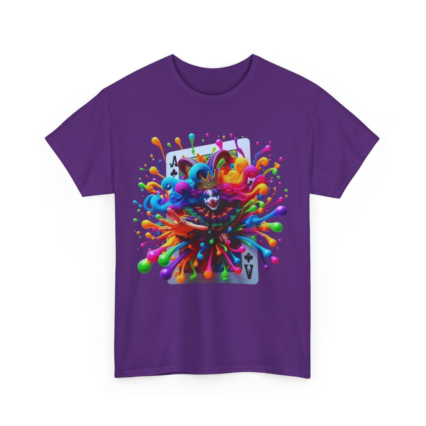 Colorful Ace of Spades Unisex Heavy Cotton Tee - Vibrant Graphic Tee for Casual Wear