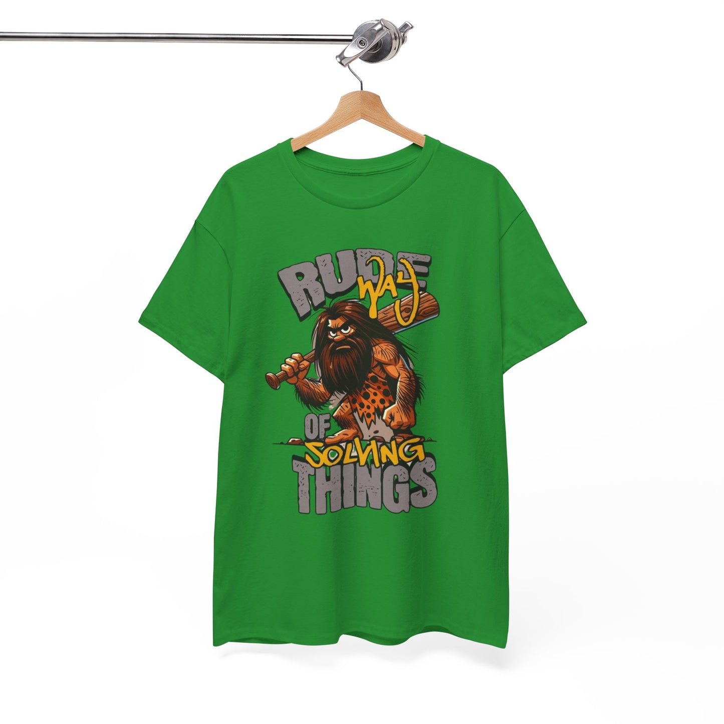 Rude Caveman Unisex Heavy Cotton Tee - Funny Graphic Shirt for Casual Wear