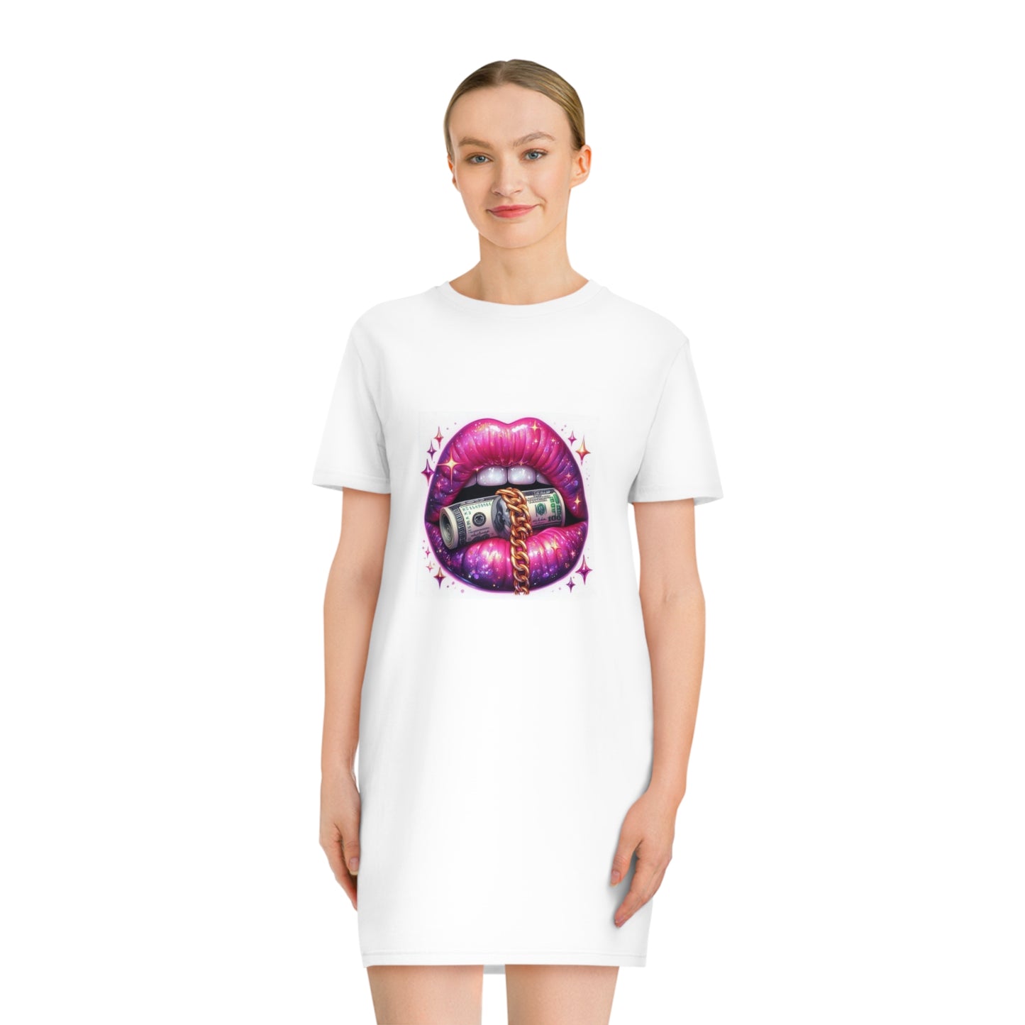 Lips Print T-Shirt Dress