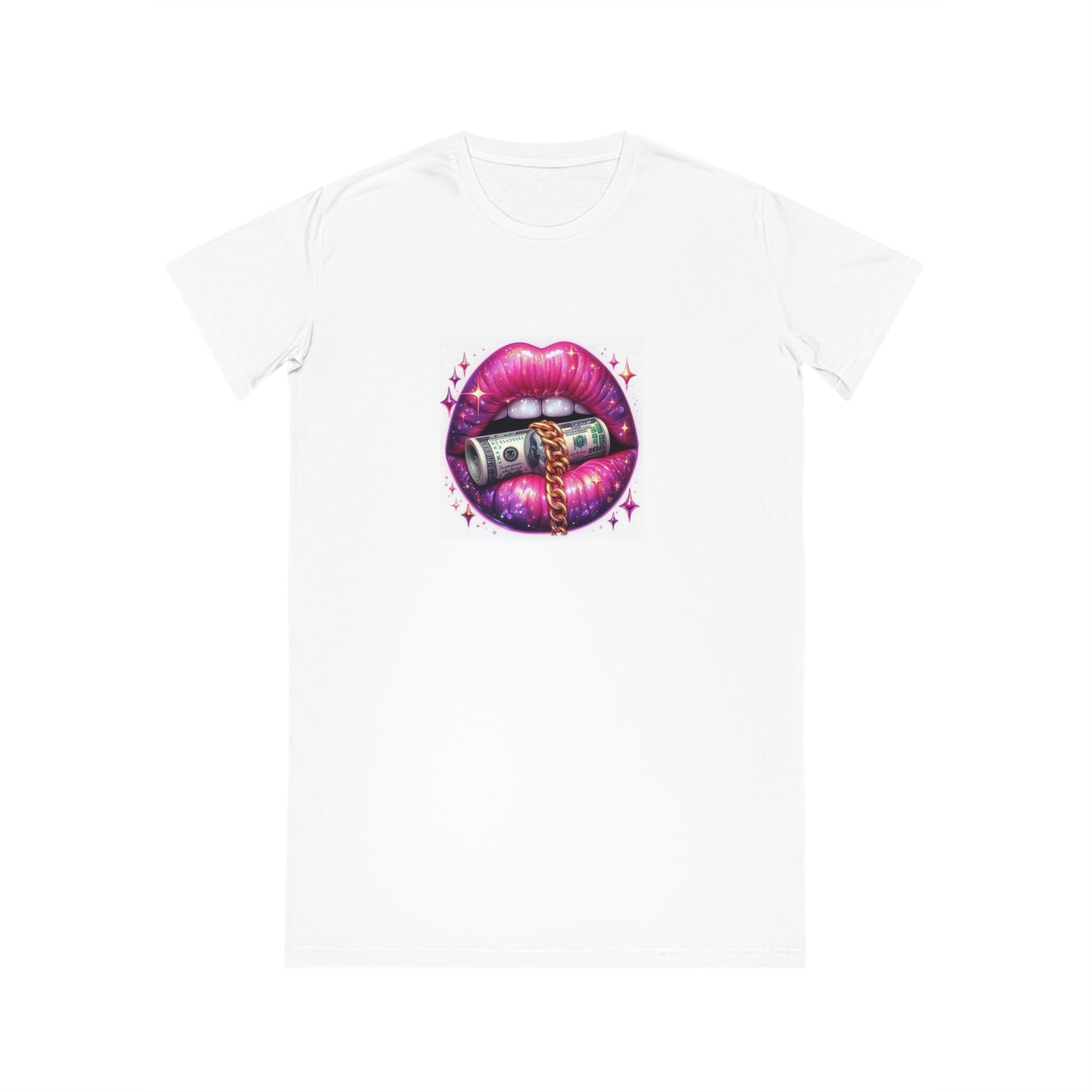 Lips Print T-Shirt Dress