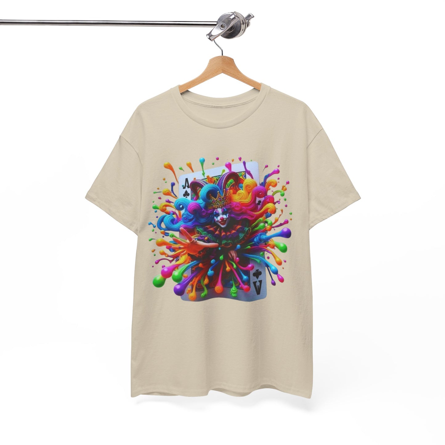 Colorful Ace of Spades Unisex Heavy Cotton Tee - Vibrant Graphic Tee for Casual Wear