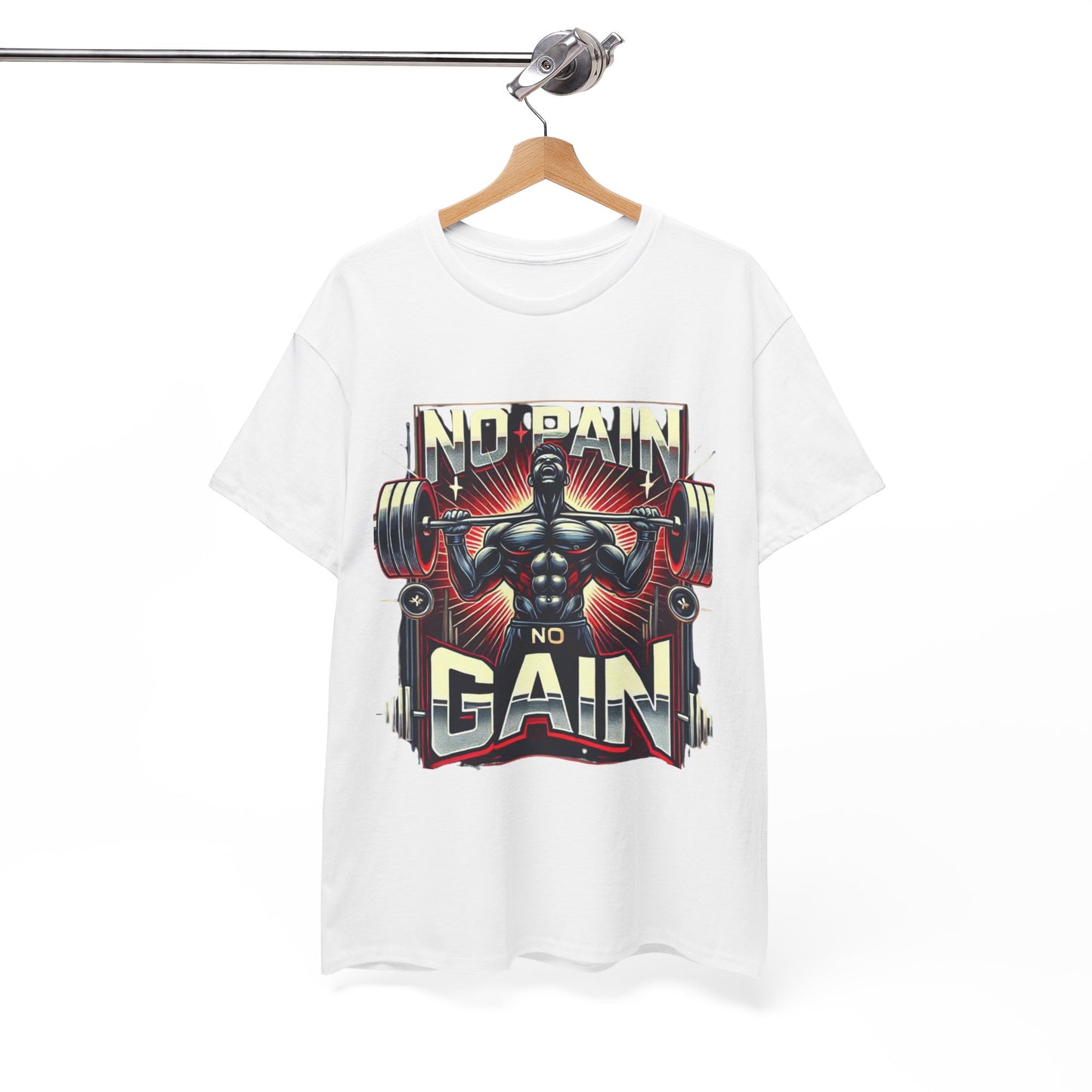 Muscle Motivation Tee - 'No Pain No Gain' Workout Shirt