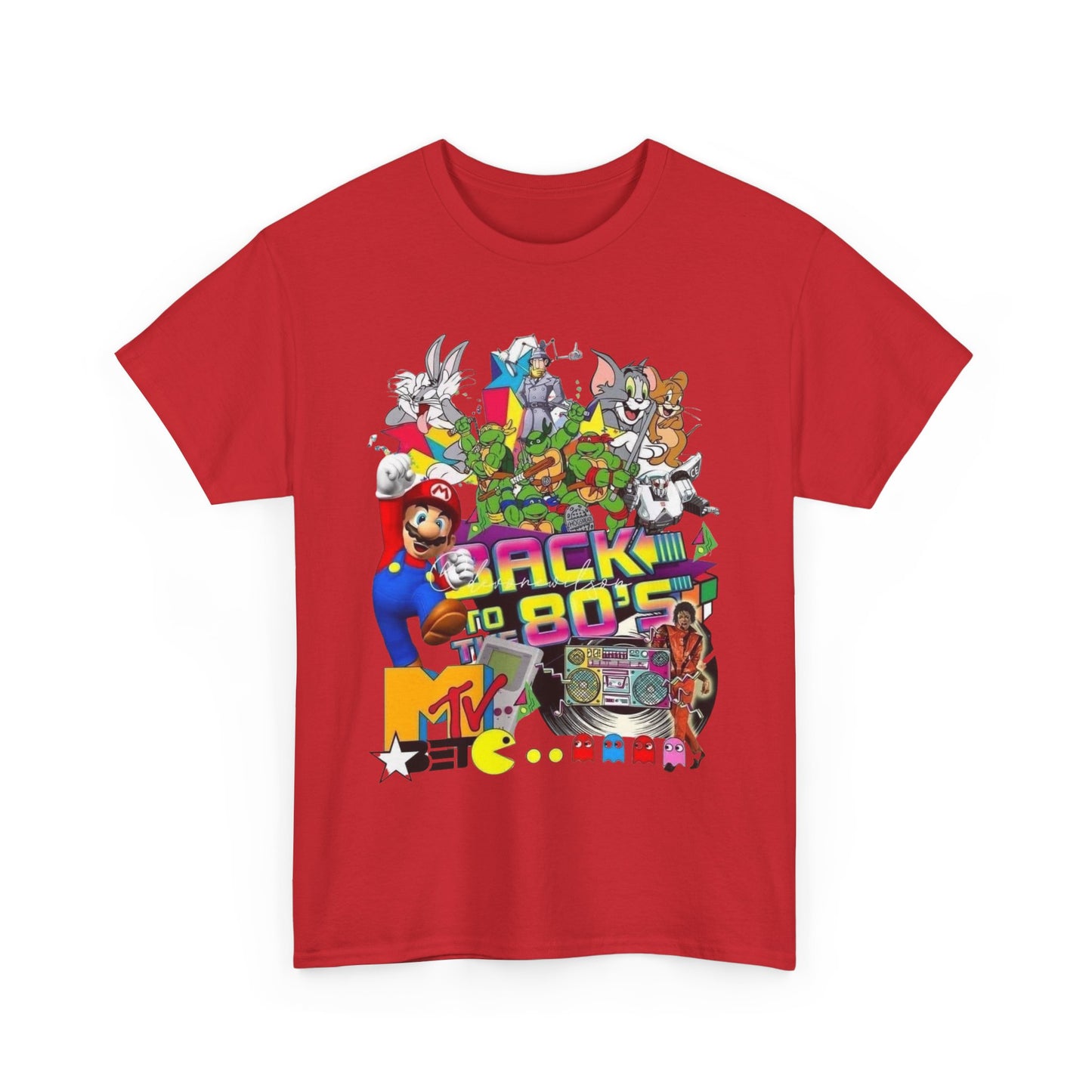 Unisex Heavy Cotton Tee - Retro 80s Gaming Nostalgia Tee