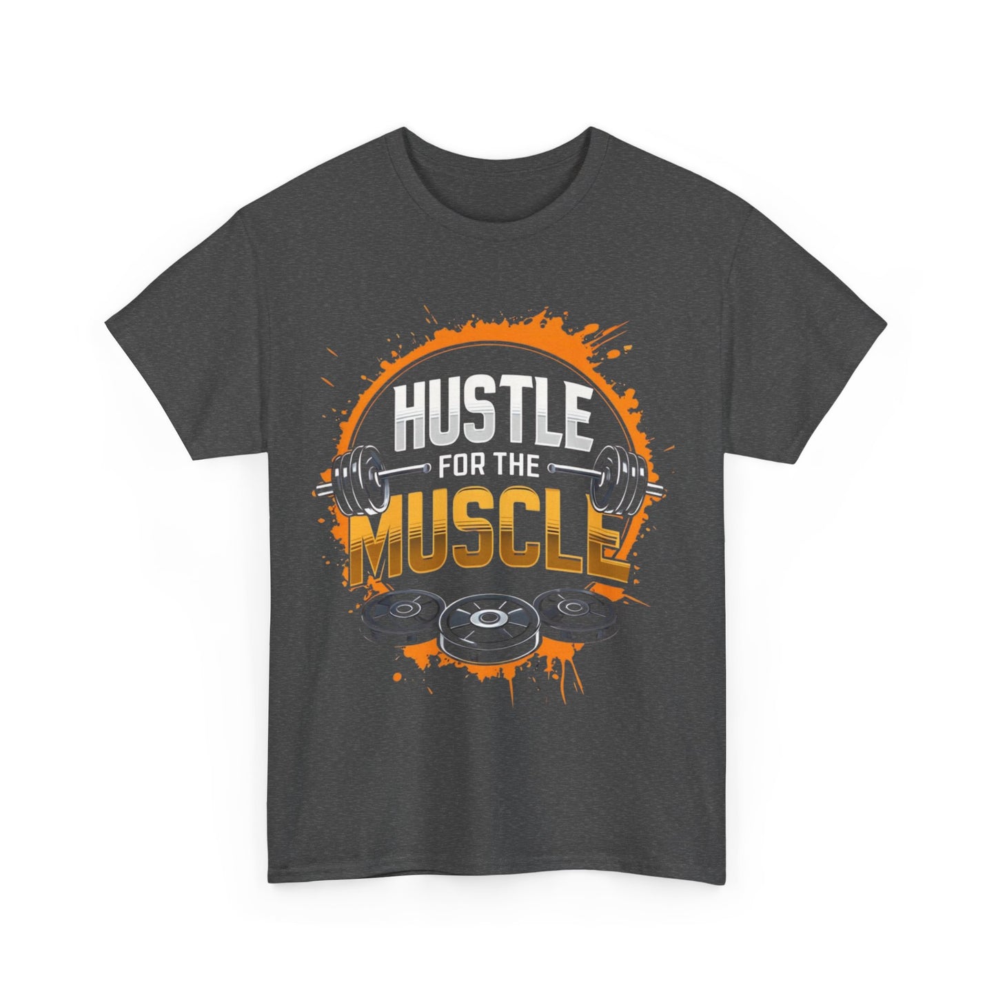 Hustle for the Muscle Unisex Heavy Cotton Tee - Motivational Fitness Shirt