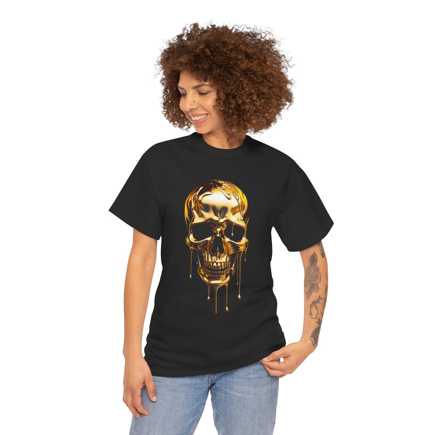 Unisex Heavy Cotton t-shirt gold skull