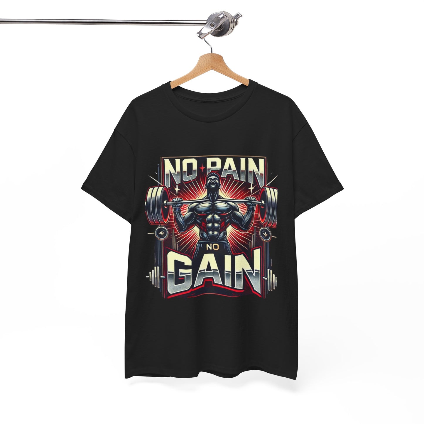 Muscle Motivation Tee - 'No Pain No Gain' Workout Shirt