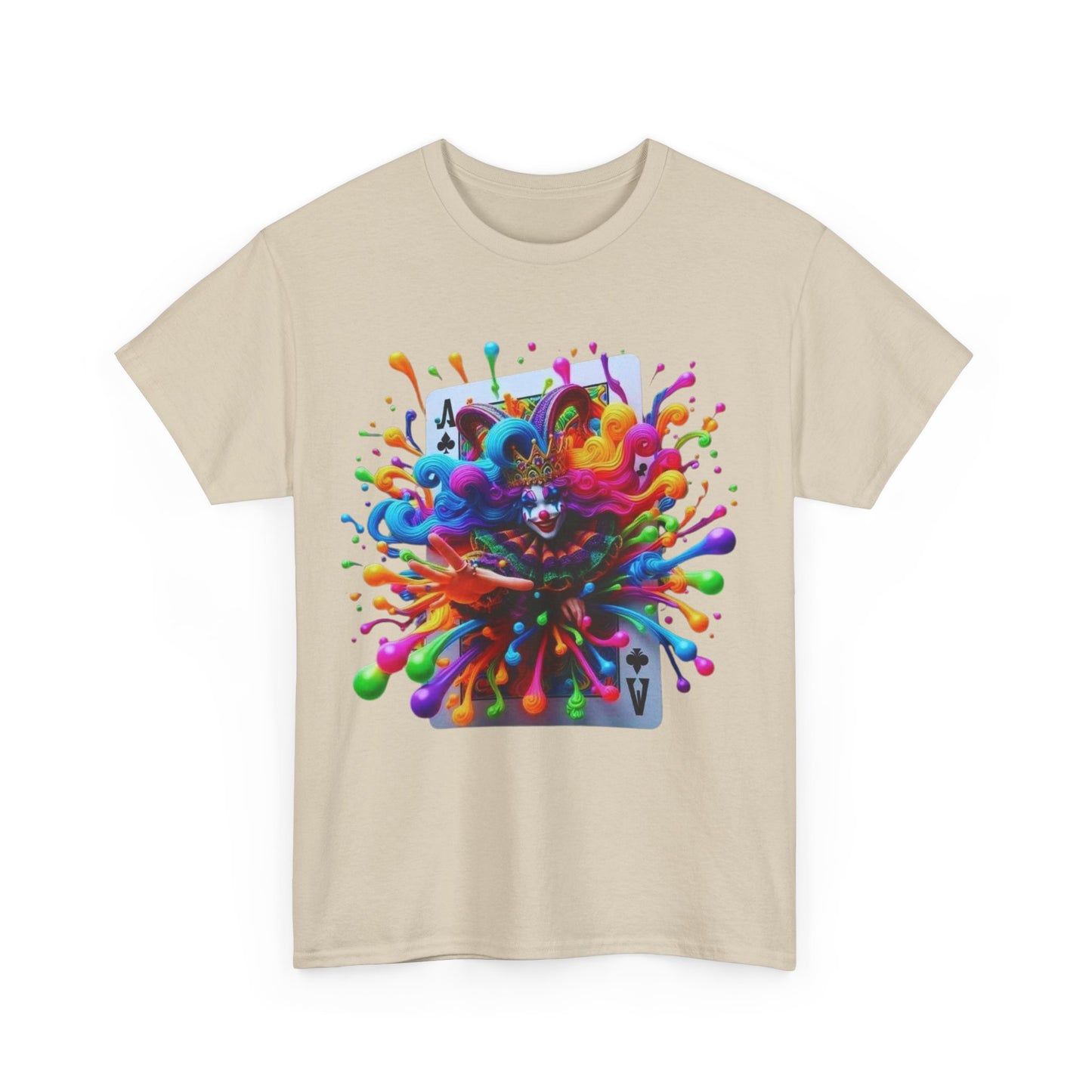 Colorful Ace of Spades Unisex Heavy Cotton Tee - Vibrant Graphic Tee for Casual Wear