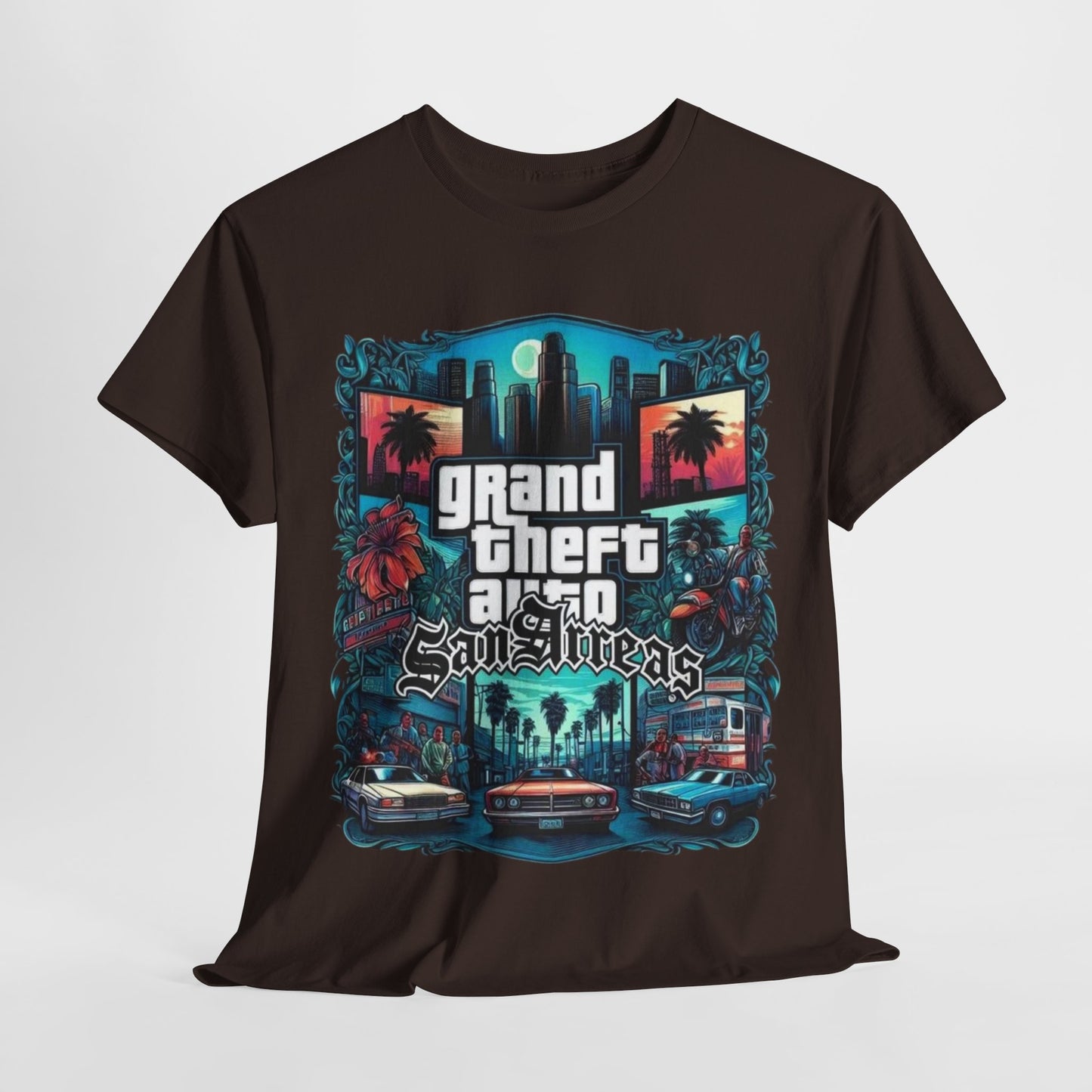 Grand Theft Auto San Andreas Unisex Heavy Cotton Tee - Retro Gaming Shirt