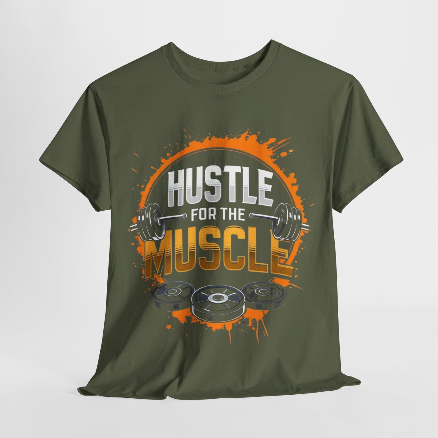 Hustle for the Muscle Unisex Heavy Cotton Tee - Motivational Fitness Shirt